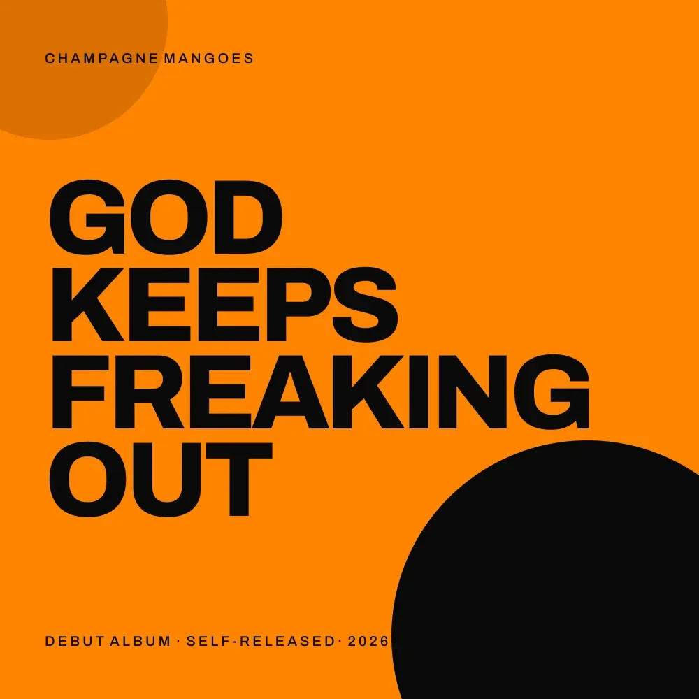 God Keeps Freaking Out album cover — heavy black type over a distressed mango-orange field